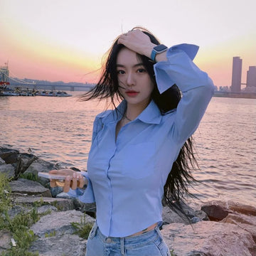 Silk Korean Style Satin Blouse Women