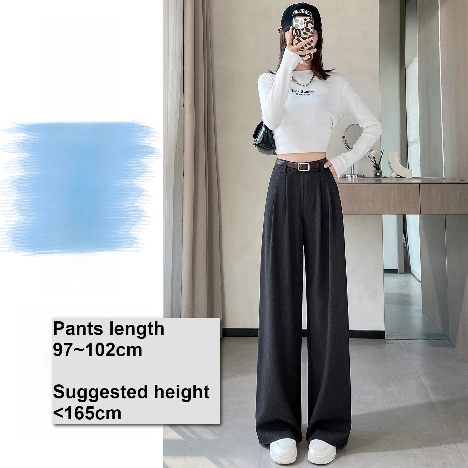 High Waist Wide Leg Suit Pants