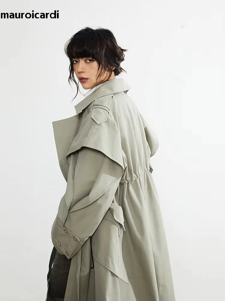 Oversized Ruffled Elegant Trench Coat