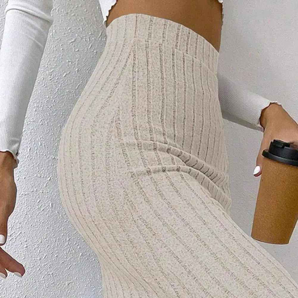 Knitted High Waist Maxi Skirt
