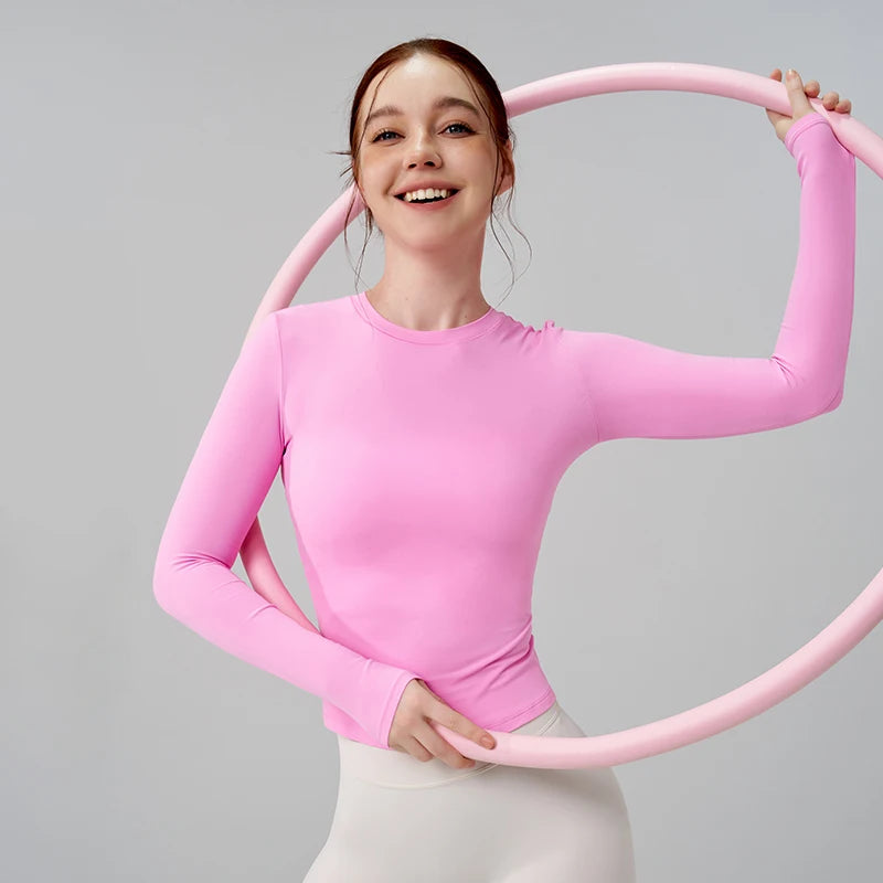 Long Sleeve Gym O-Neck Sports Top