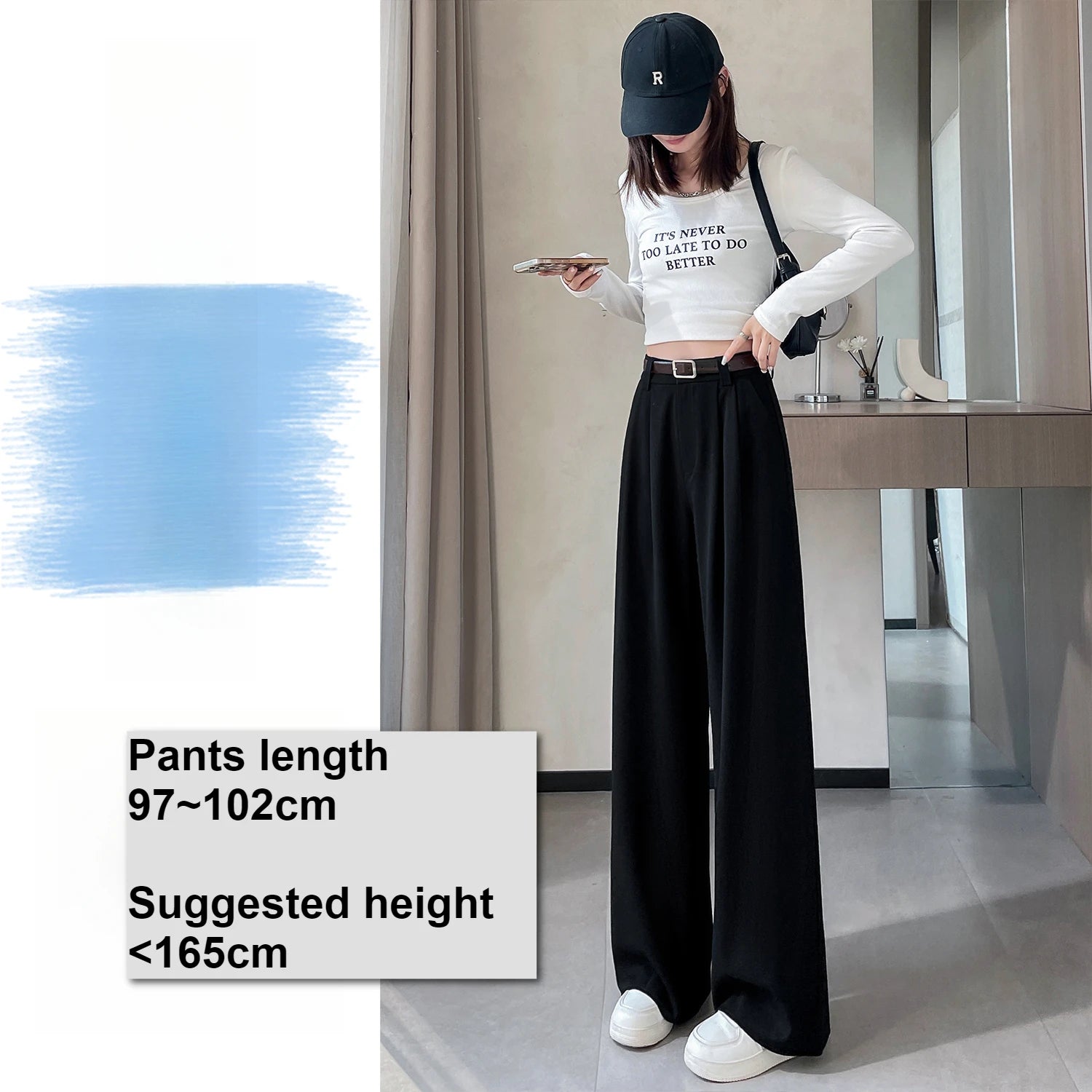High Waist Wide Leg Suit Pants