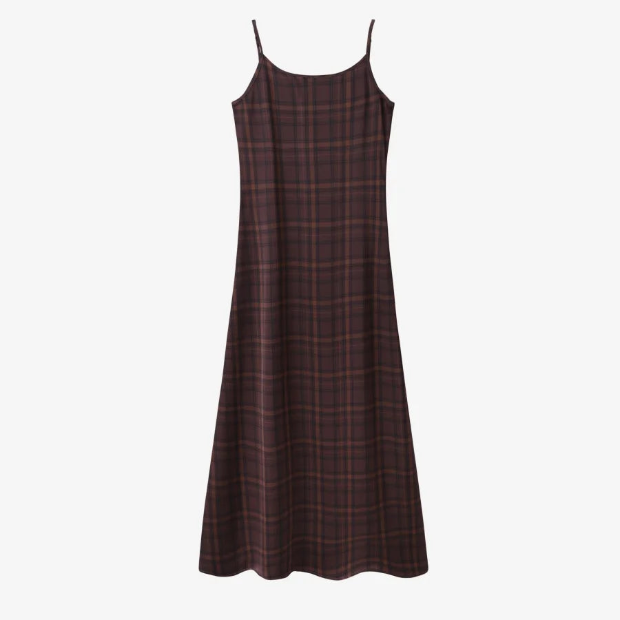 Mockneck Slip Satin Adjustable Floor-Length Dress