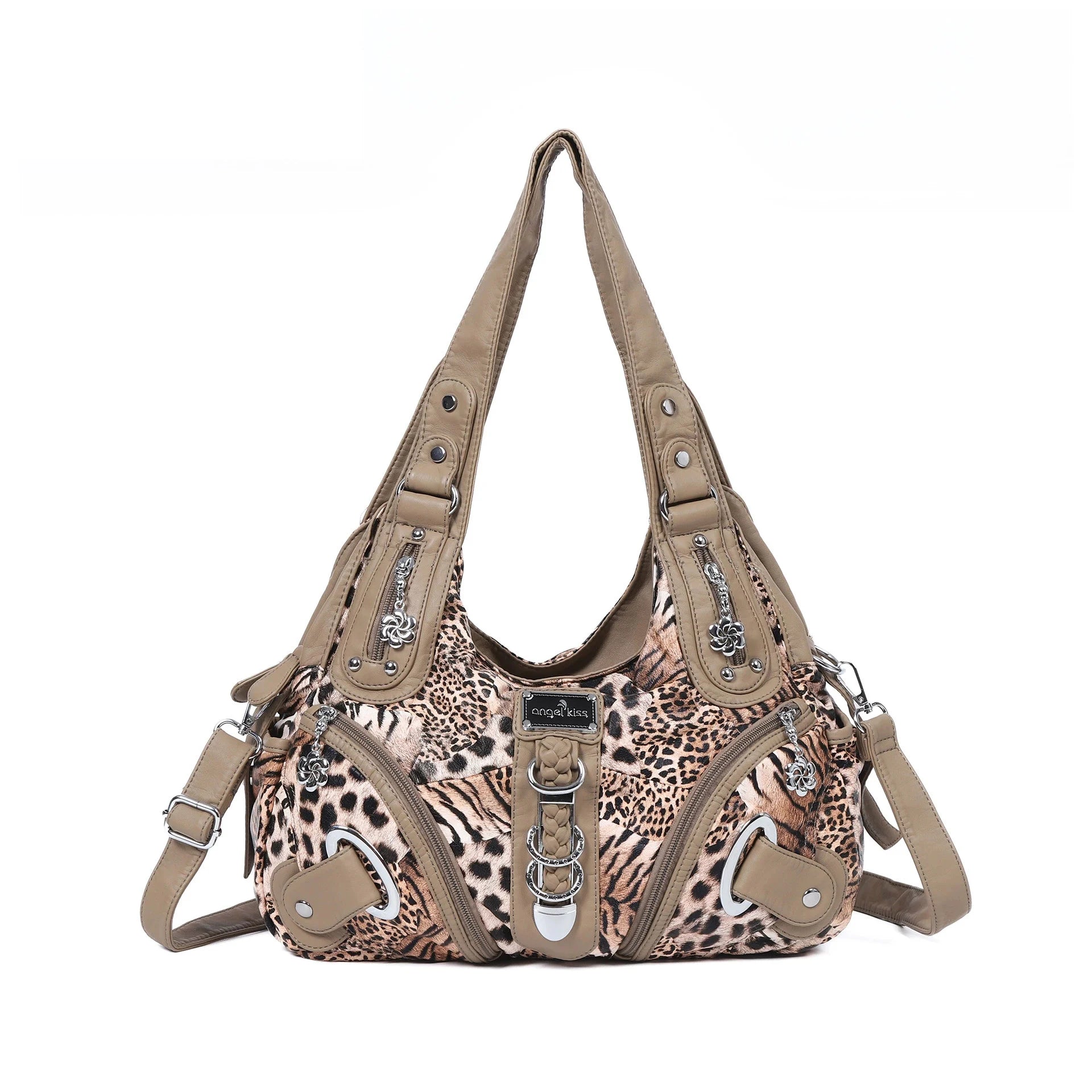Leopard Print Top Handle Handbag