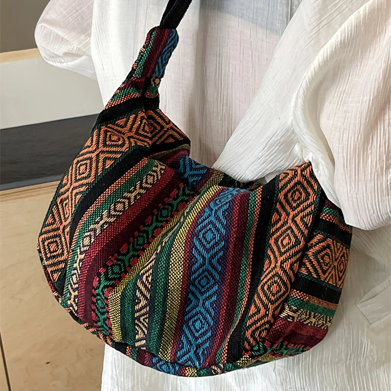 Tribal Stripe Foldable Crossbody Bag