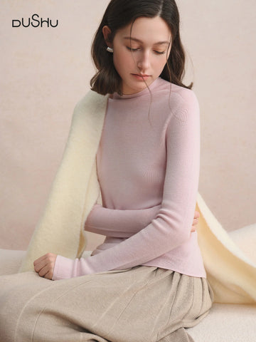 Seamless Half-High Collar Wool Pullover