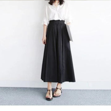 Cotton Maxi High Waist Long Skirt