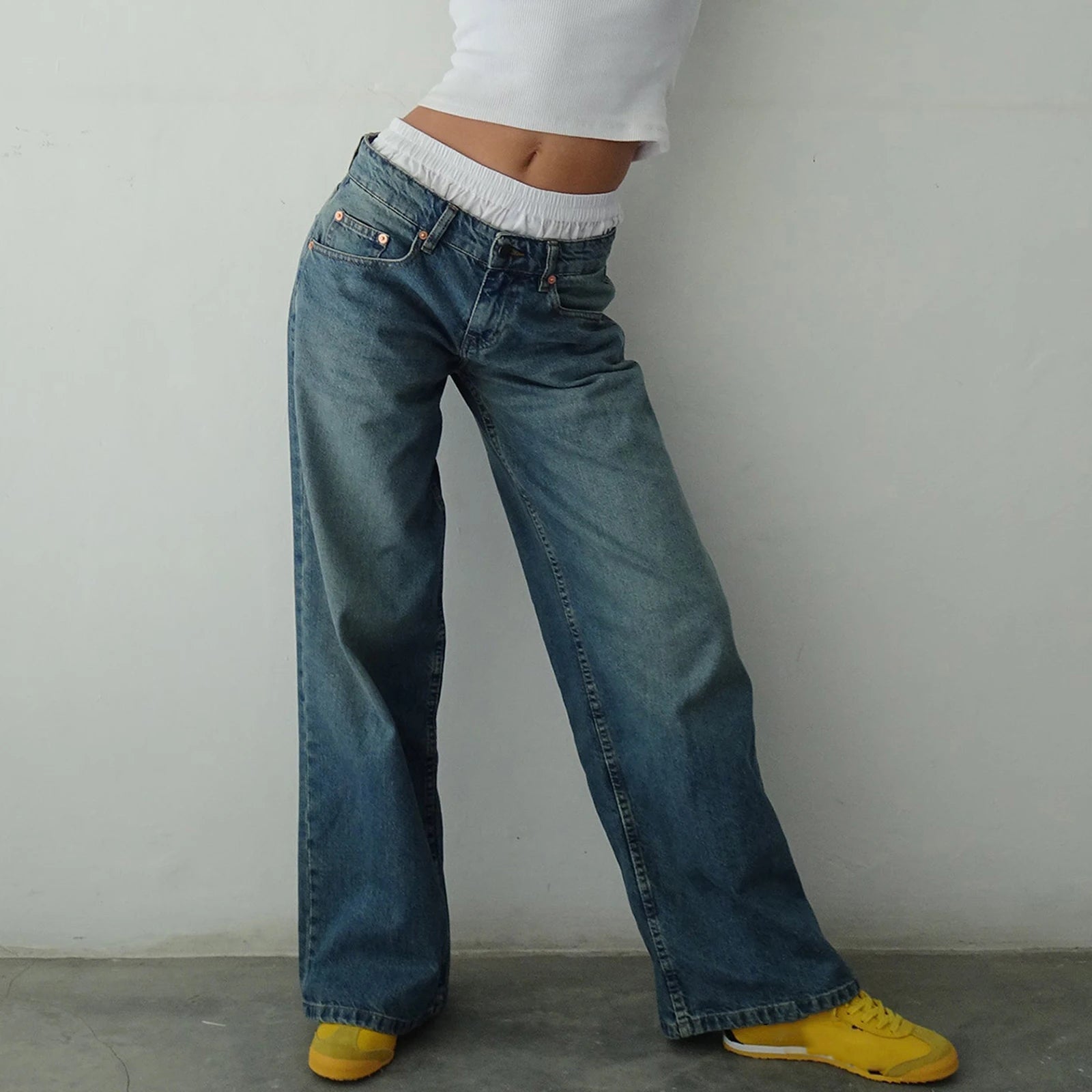 Low Rise Baggy Boyfriend Jeans