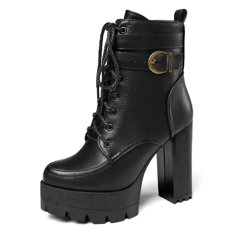 Waterproof Thick Heel Platform Boots