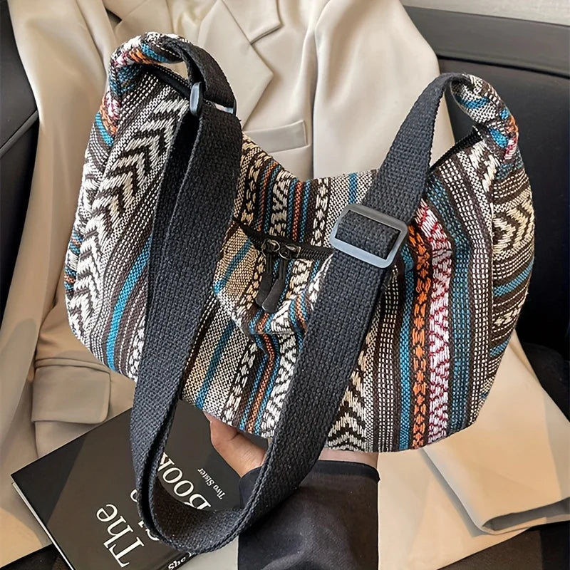 Tribal Stripe Foldable Crossbody Bag