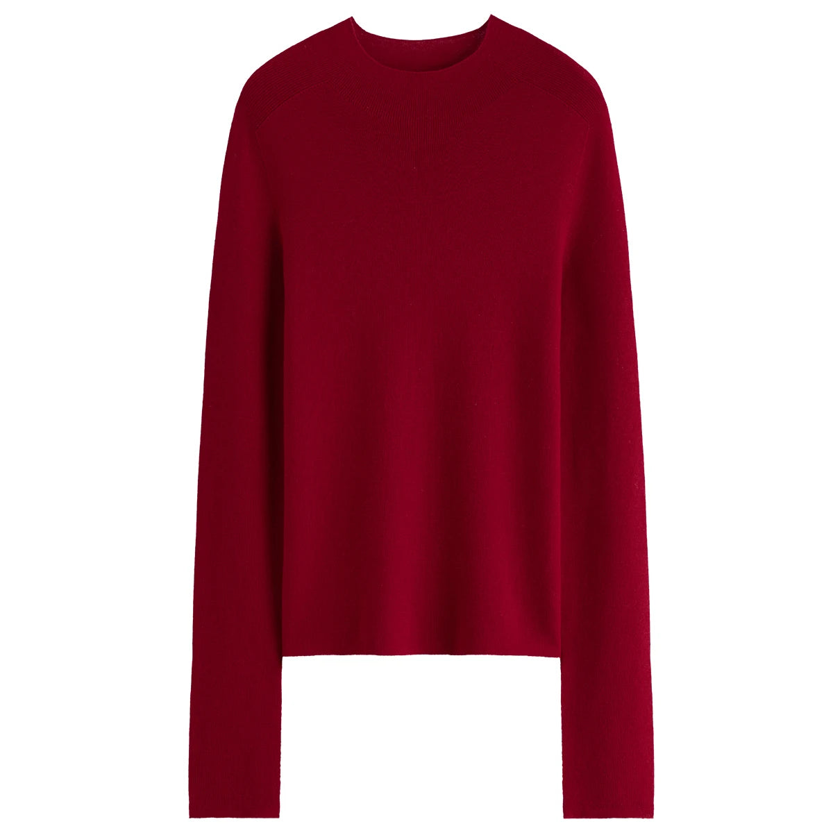 Seamless Half-High Collar Wool Pullover