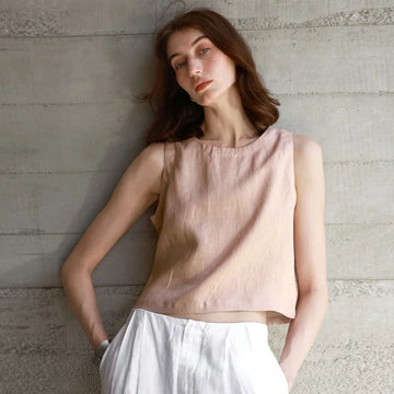 Linen Front Back Two-Way Tank Top