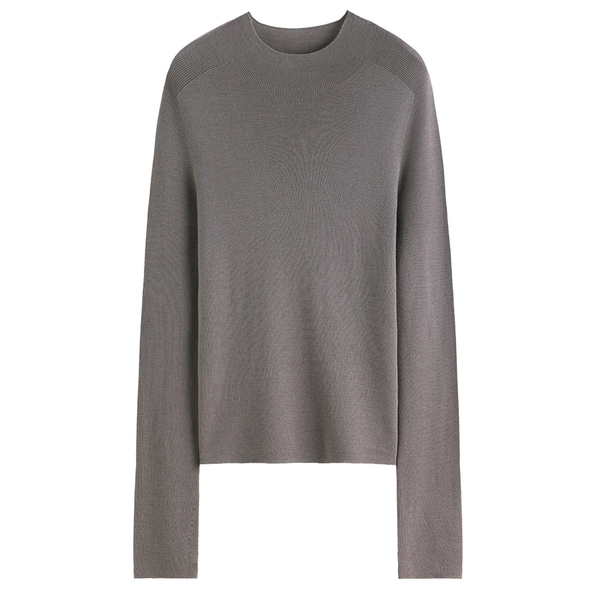 Seamless Half-High Collar Wool Pullover