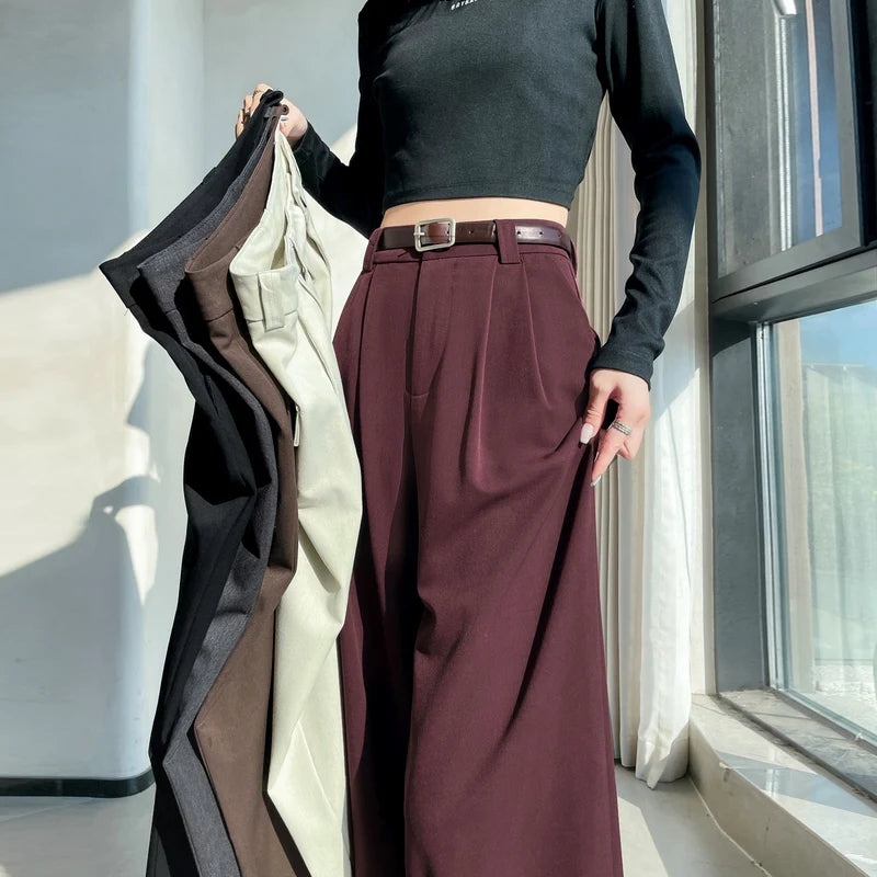 High Waist Wide Leg Suit Pants