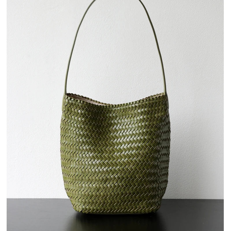 Handwoven Genuine Leather Tote Bag