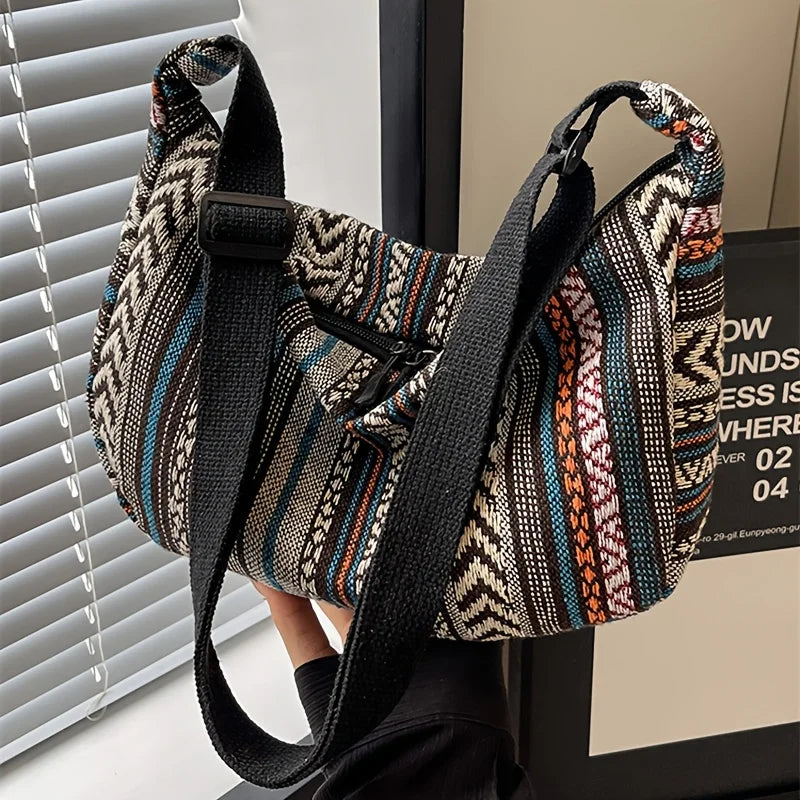 Tribal Stripe Foldable Crossbody Bag