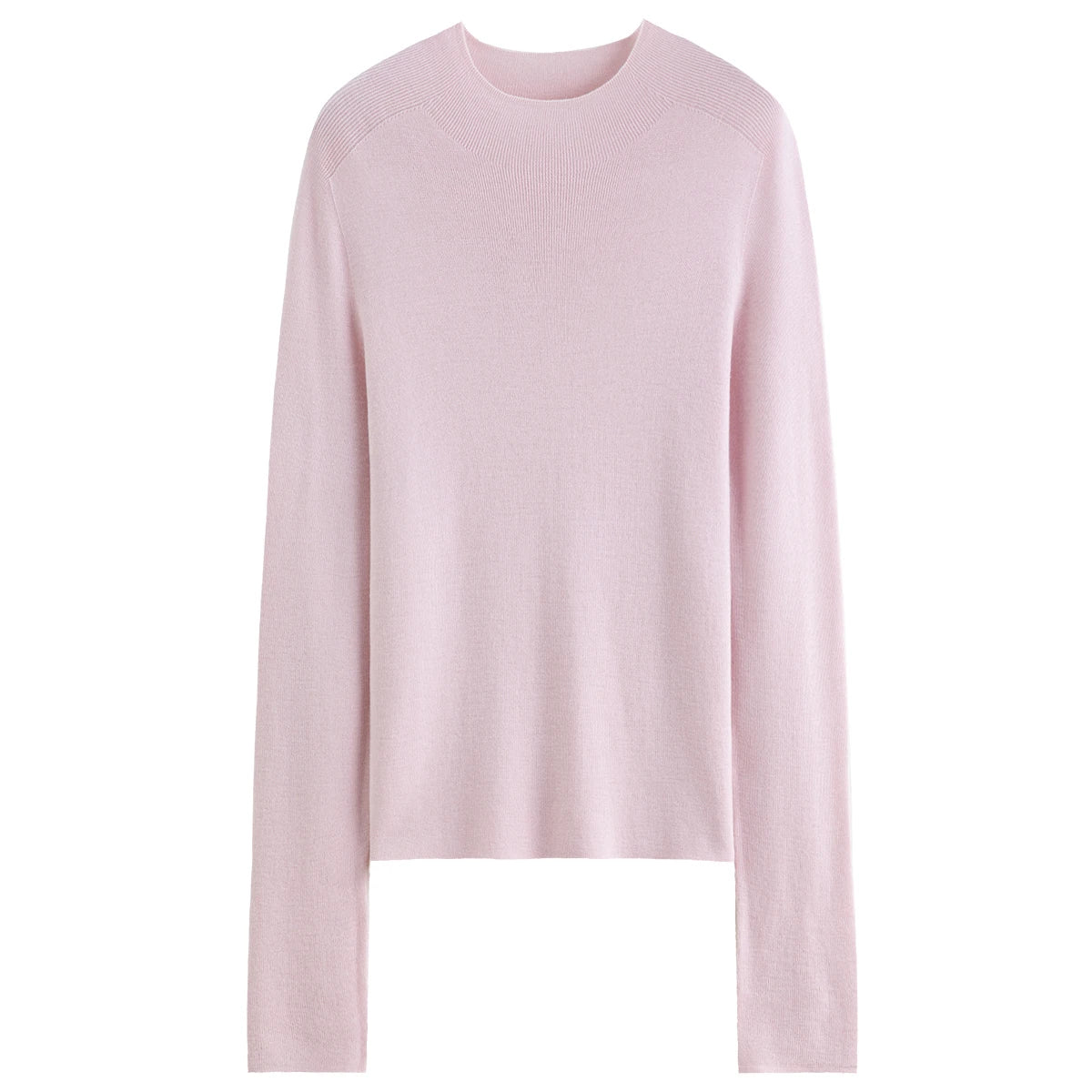 Seamless Half-High Collar Wool Pullover