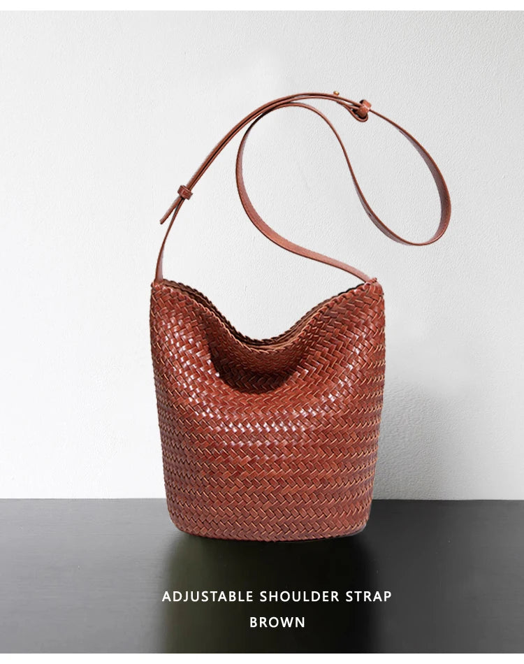 Handwoven Genuine Leather Tote Bag