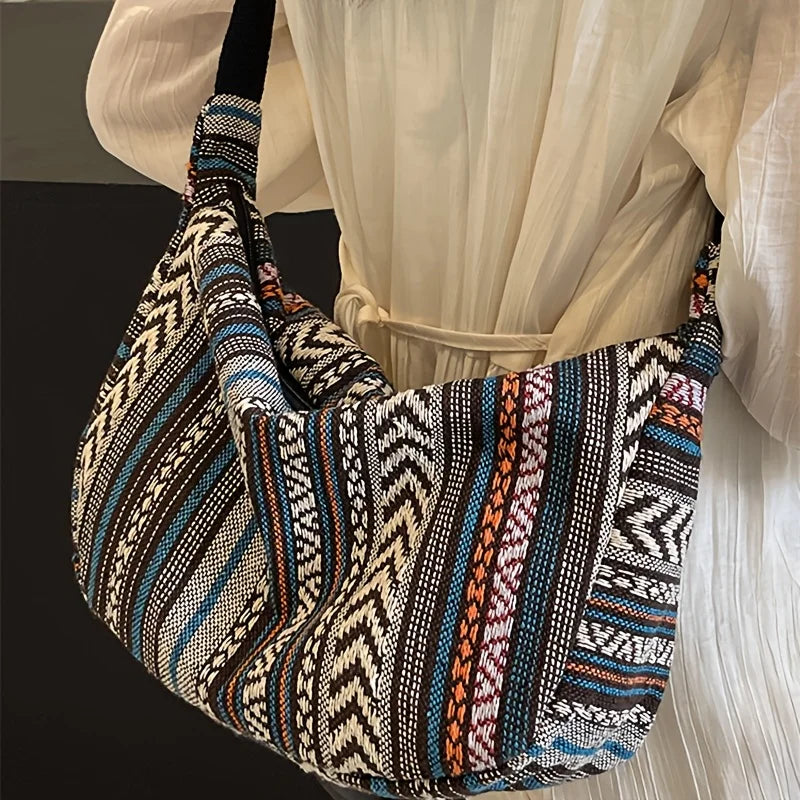 Tribal Stripe Foldable Crossbody Bag