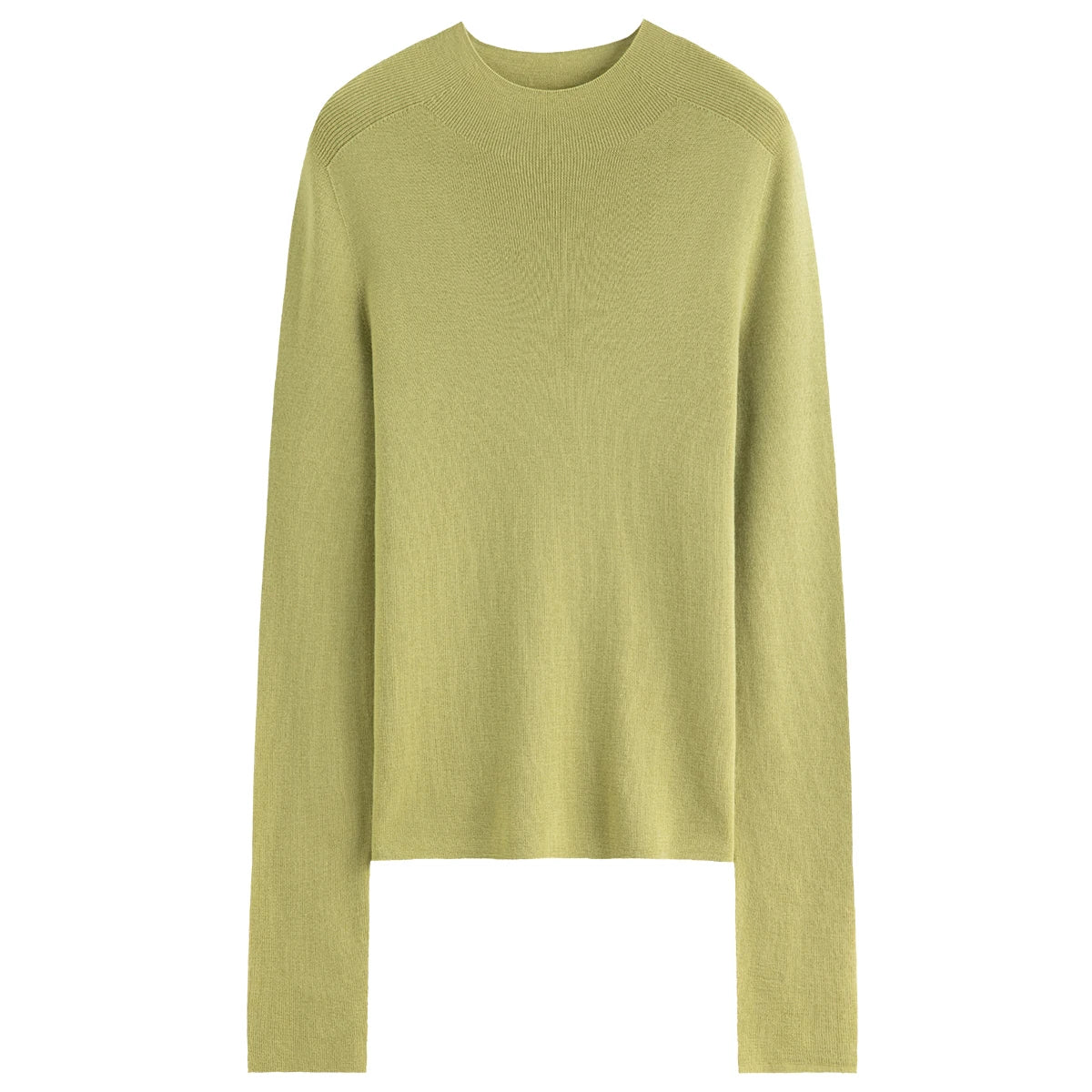 Seamless Half-High Collar Wool Pullover