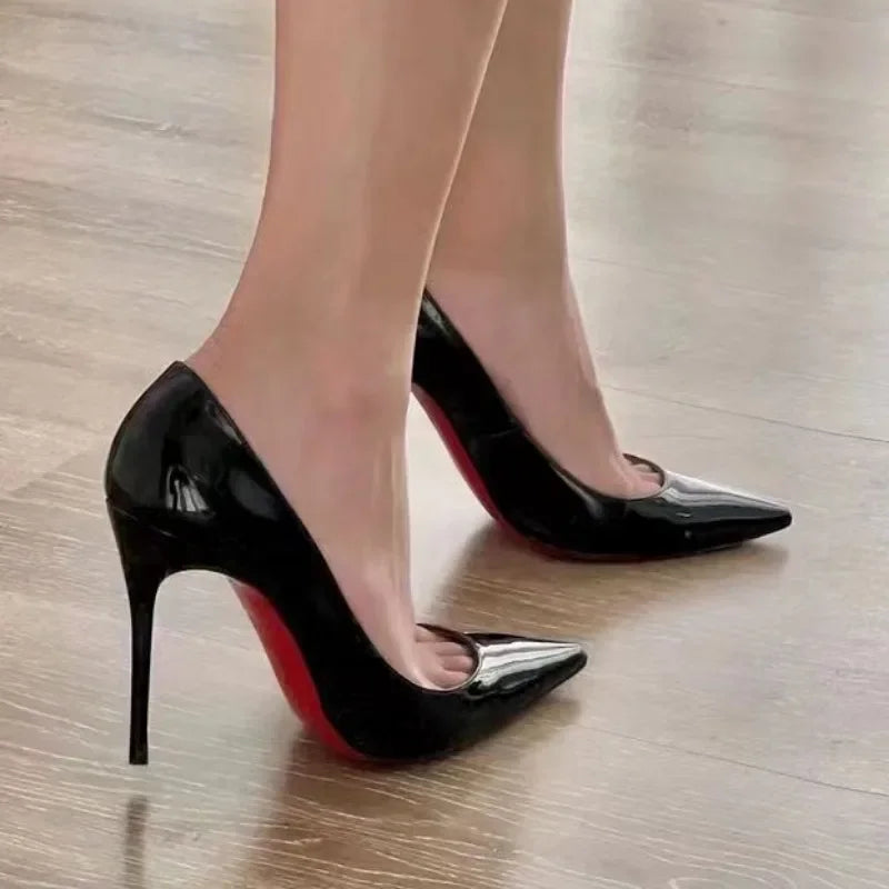 Black Patent Pointed Toe High Heels