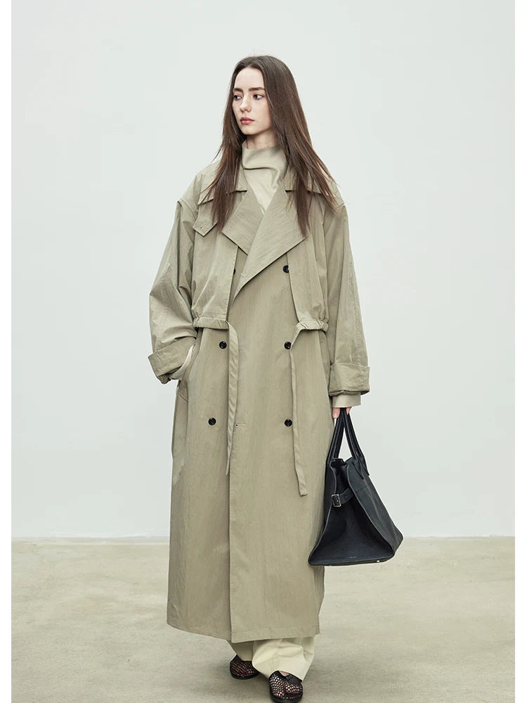 Khaki Double Breasted Trench Coat