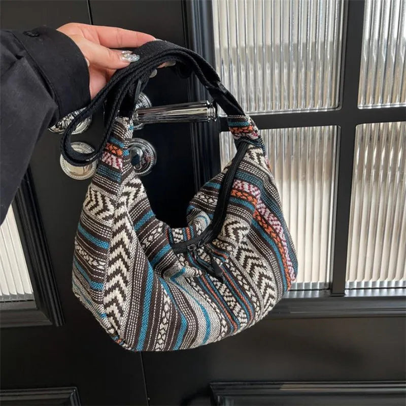 Tribal Stripe Foldable Crossbody Bag