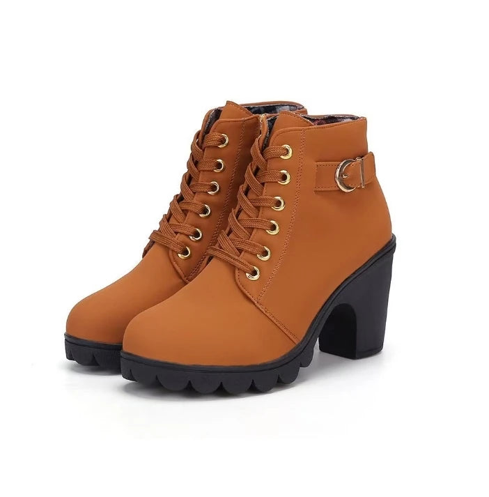 Leopard Print Plush Ankle Boots