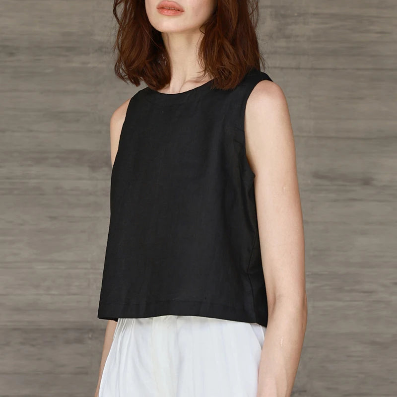 Linen Front Back Two-Way Tank Top
