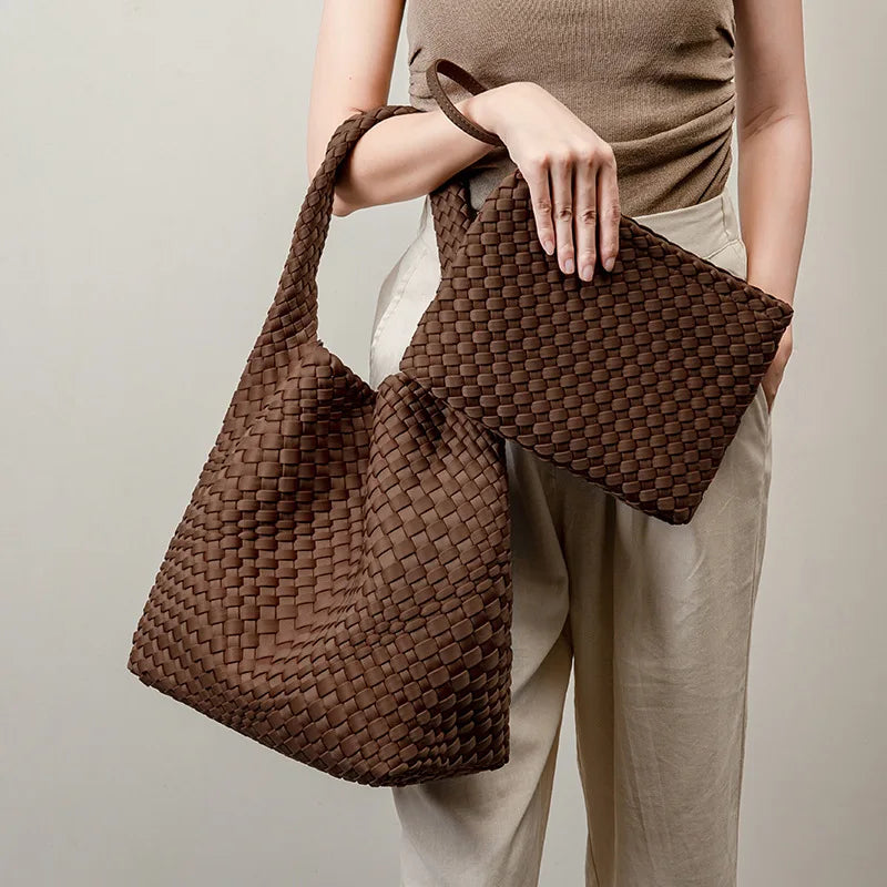 Handmade Neoprene Woven Tote Bag