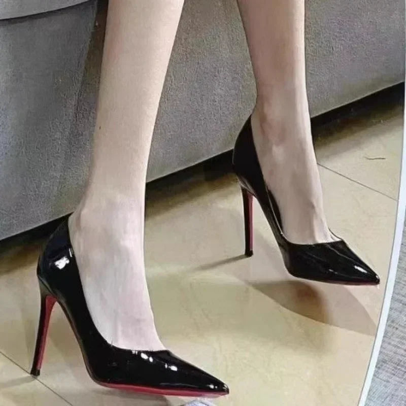 Black Patent Pointed Toe High Heels
