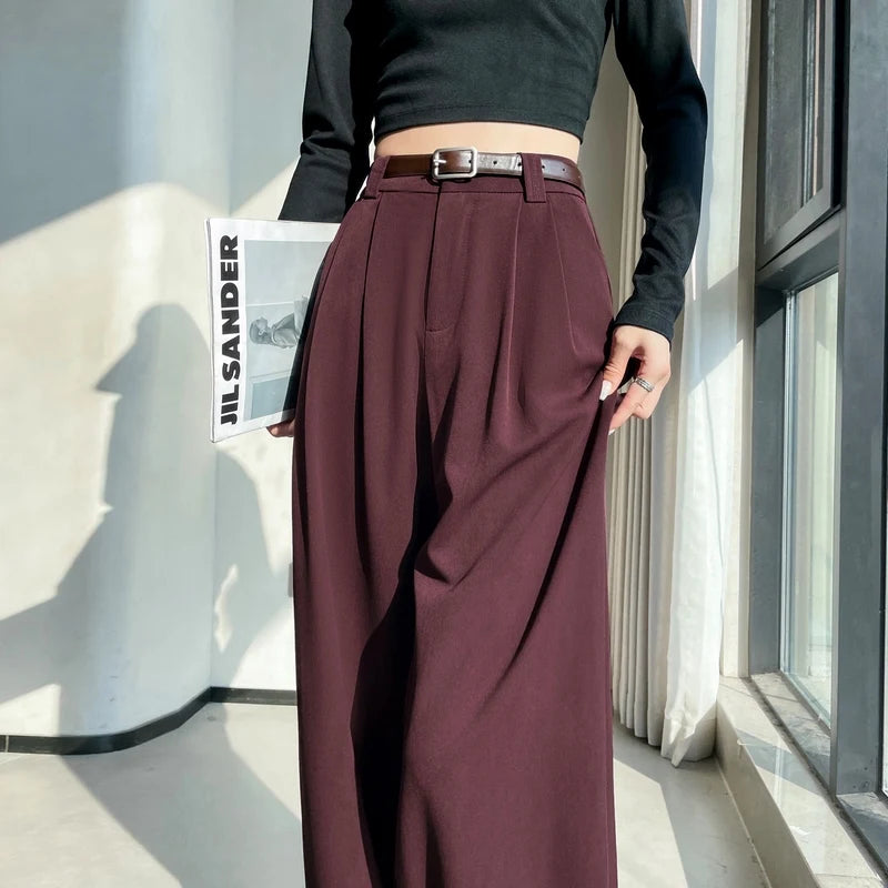 High Waist Wide Leg Suit Pants