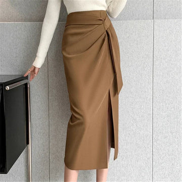 High Waist Mid-Length Pencil Skirt