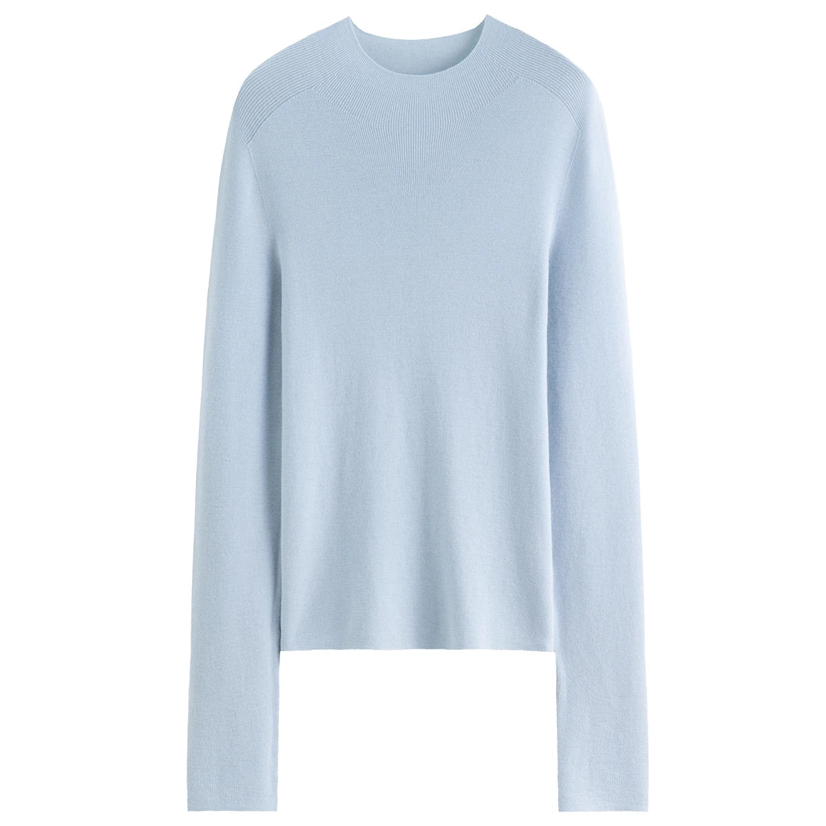 Seamless Half-High Collar Wool Pullover
