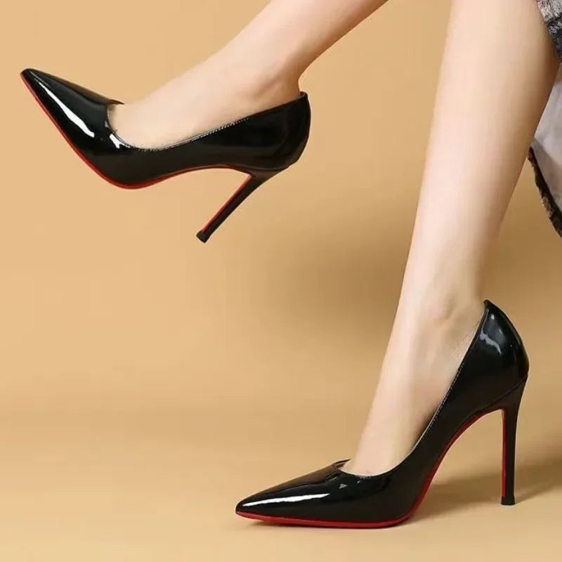 Black Patent Pointed Toe High Heels