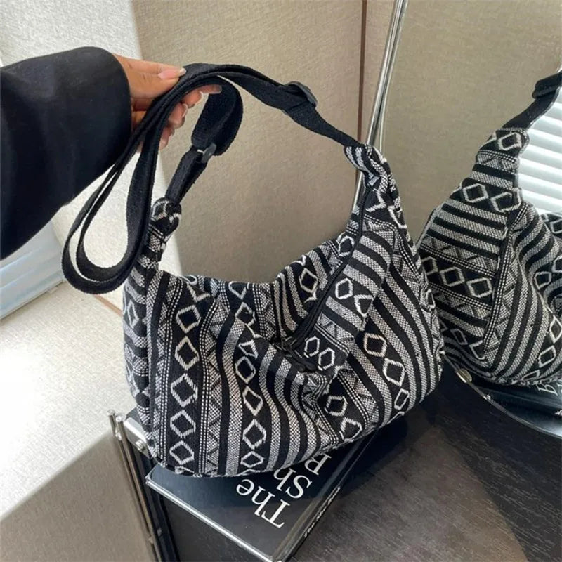 Tribal Stripe Foldable Crossbody Bag