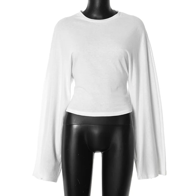 White Bandage High Waist Pullover Tee